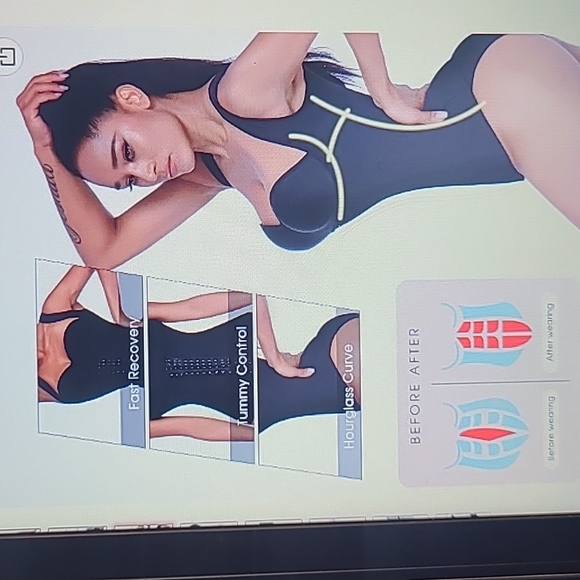 Ekouaer Mesh Steel Boned Waist Cincher Vest 6 Row Hooks Shapewear M fit 31-33" - Picture 3 of 11